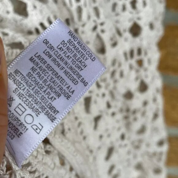 Vince Creme Crochet Lace Boho Sun Dress M - Picture 8 of 9